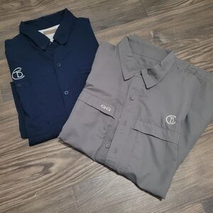 Mens Navy and Gray Button-Up Shirts XL Bundle Lot